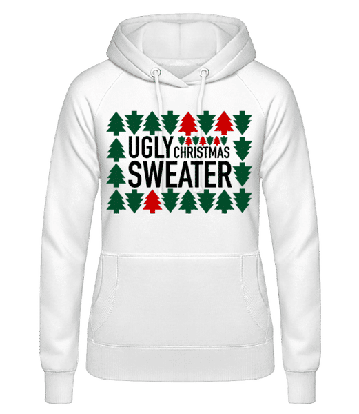 Aperçu: Ugly Christmas Sweater - Sweat à capuche Femme - Blanc - Devant