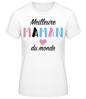 Meilleure Maman Pink Noir - T-shirt standard Femme - Blanc - Devant
