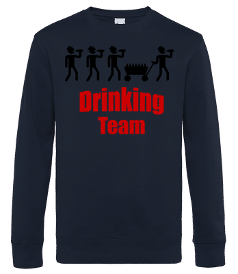 Drinking Team - Sweat-shirt standard pour homme - Bleu marine - Devant