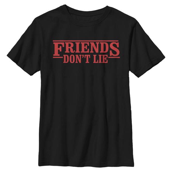 Preview: Netflix - Stranger Things - Quote Friends Dont Lie - Kids T-Shirt - Black - Front
