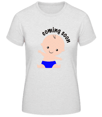 Baby Boy Announcement - Camiseta básica de mujer - Gris moteado - delante