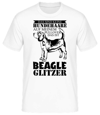 Hundehaare Beagle Glitzer - Männer Basic T-Shirt - Weiß - Vorne