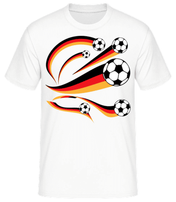 Deutsche Fahnen Mit Fußbällen - Männer Basic T-Shirt - Weiß - Vorne