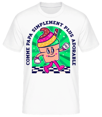 Comme Papa - T-shirt standard Homme - Blanc - Devant