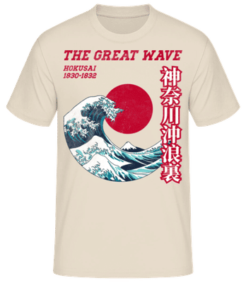 Kanagawa - Men's Basic T-Shirt - Cream - Front