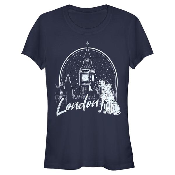 Aperçu: Disney Classics - Les 101 Dalmatiens - Pongo & Perdita London Pups - Femme T-shirt - Bleu marine - Devant