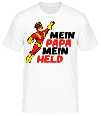 Mein Papa Mein Held - Männer Basic T-Shirt - Weiß - Vorne