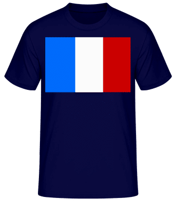 France Flag - T-shirt homme B&C - Bleu marine - Devant