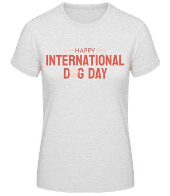 Happy Dog Day - T-shirt standard Femme - Gris chiné - Devant