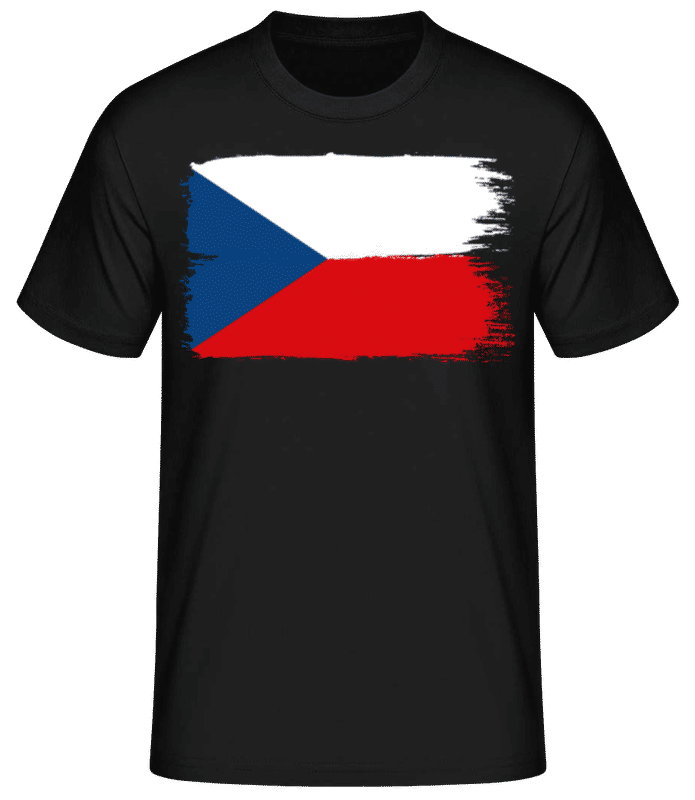 Náhled: Země Vlajka Česká Republika - Pánské basic tričko - Černá - Napřed