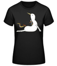 Yoga Unicorn Praying - Dámské basic tričko - Černá - Napřed