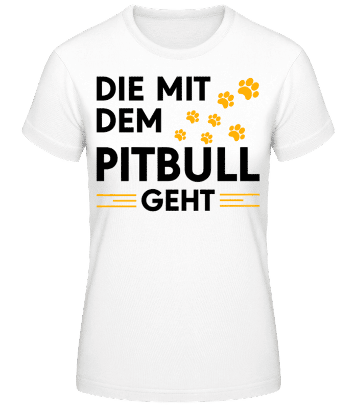 Vorschau: Frauchen Vom Pitbull - Frauen Basic T-Shirt - Weiß - Vorne