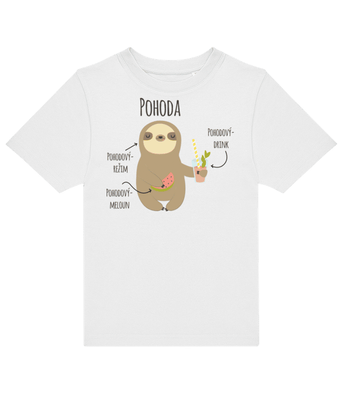 Náhled: Pohoda Pohodový Režim - Dětské tričko B&C - Bílá - Napřed