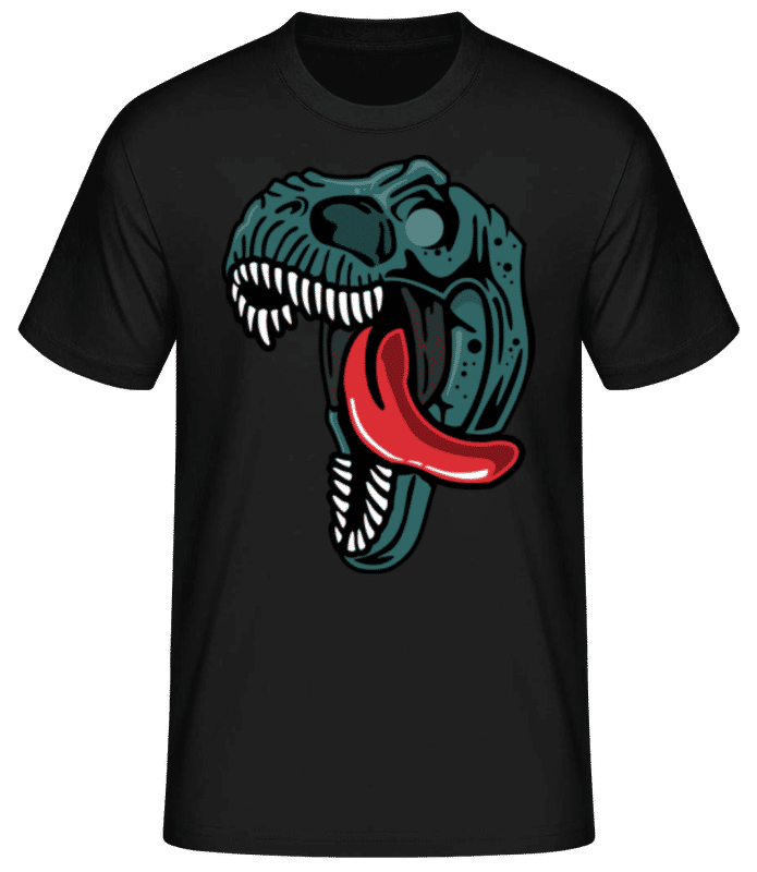 Vista previa: Scary Dino - Camiseta básica para hombre - Negro - delante