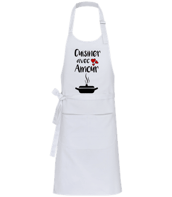 Cuisiner Avec Amour - Tablier professionnel - Blanc - Devant