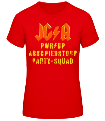 JGA Abschiedstour Party-Squad - Frauen T-Shirt B&C - Rot - Vorne