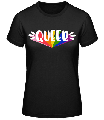 Queer Pride - Camiseta básica de mujer - Negro - delante