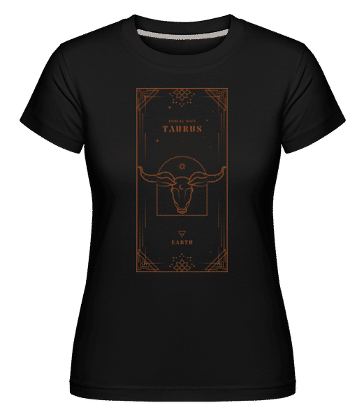Aperçu: Art Deco Zodiac Sign Taurus -  T-shirt Shirtinator femme - Noir - Devant