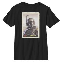 Star Wars - Mandalorian - Boba Fett Fett Card - Dětské Tričko - Černá - Napřed