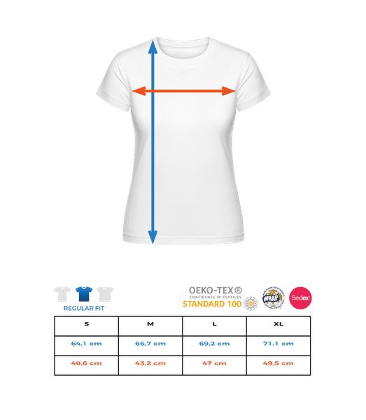 Aperçu: T-shirts dame en promotion - Tableau des tailles