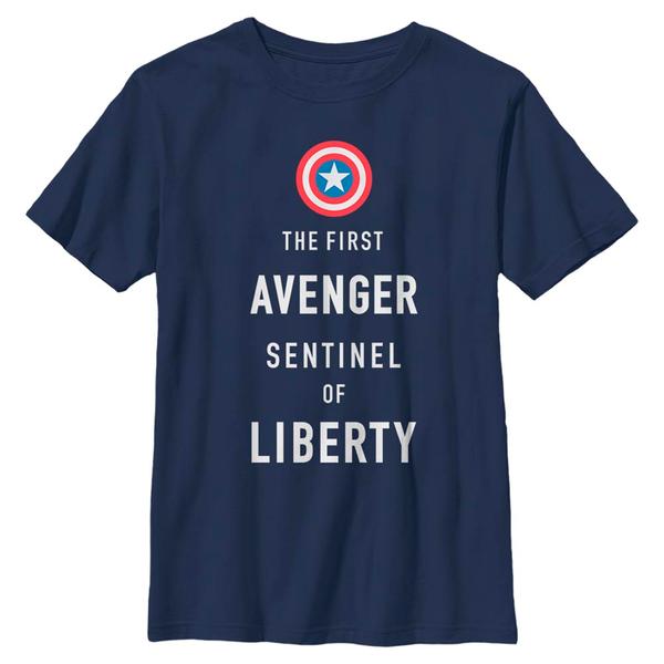 Preview: Marvel - Avengers - Captain America Sentinel Liberty - Kids T-Shirt - Navy - Front