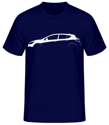 'Opel Astra (K)' Silhouette - Pánske basic tričko - Namornícka modrá - Predné