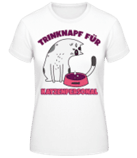 Trinknapft Für Katzenpersonal - Frauen Basic T-Shirt - Weiß - Vorne