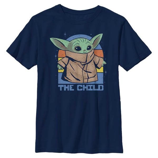 Aperçu: Star Wars - The Mandalorian - Yoda Child and Sunset - Enfant T-shirt - Bleu marine - Devant