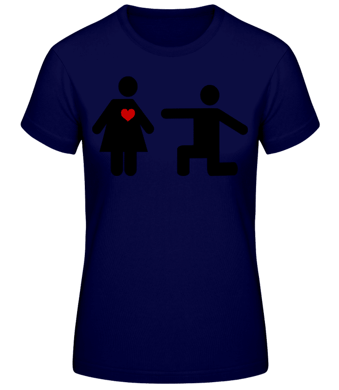 Aperçu: Logo Femme et Homme avec Cœur 2 - T-shirt femme B&C - Bleu marine - Devant