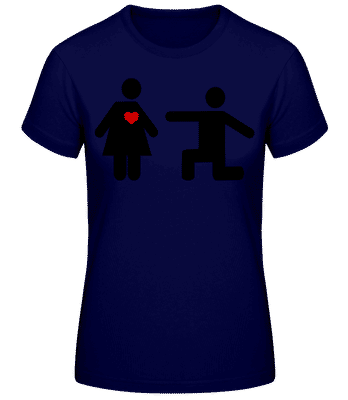 Logo Femme et Homme avec Cœur 2 - T-shirt femme B&C - Bleu marine - Devant