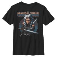 Star Wars - Mandalorian - Ahsoka Circle - Dětské Tričko - Černá - Napřed