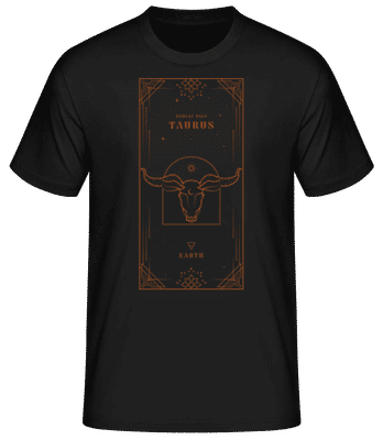 Art Deco Zodiac Sign Taurus - Pánske basic tričko - Čierna - Predné
