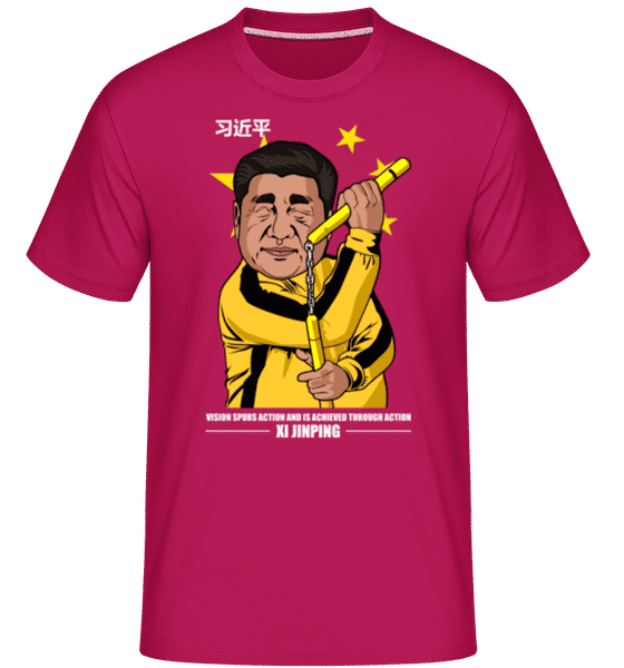 Aperçu: Xi Jinping Bruce Lee -  T-Shirt Shirtinator homme - Magenta - Devant