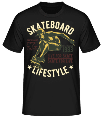 Skateboard Lifestyle - Männer Basic T-Shirt - Schwarz - Vorne