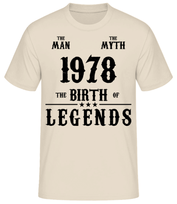 Vorschau: The Man The Myth 1978 - Männer Basic T-Shirt - Creme - Vorne