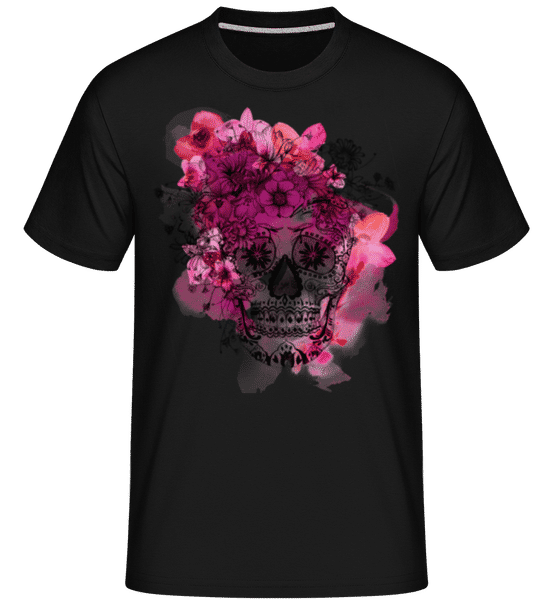 Aperçu: Día de los Muertos Crâne -  T-Shirt Shirtinator homme - Noir - Devant