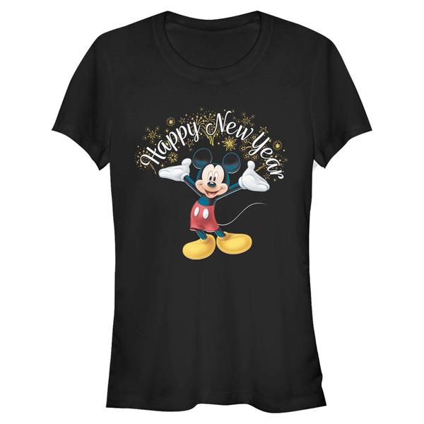 Aperçu: Disney Classics - Mickey Mouse - Mickey Mouse Mickey Happy New Year - New Year - Femme T-shirt - Noir - Devant