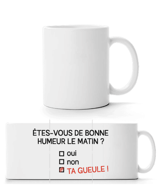 Aperçu: Êtes-vous De Bonne Humeur - Mug panorama - Blanc - Devant