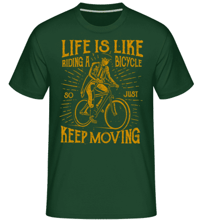 Life Is Like Riding A Bicycle -  Shirtinator Men's T-Shirt - Bottle green - Front