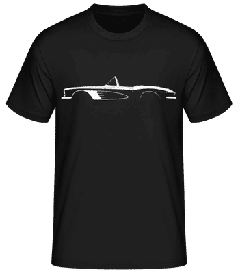 'Chevrolet Corvette C1 1961' Cabrio Silh. - Pánské basic tričko - Černá - Napřed