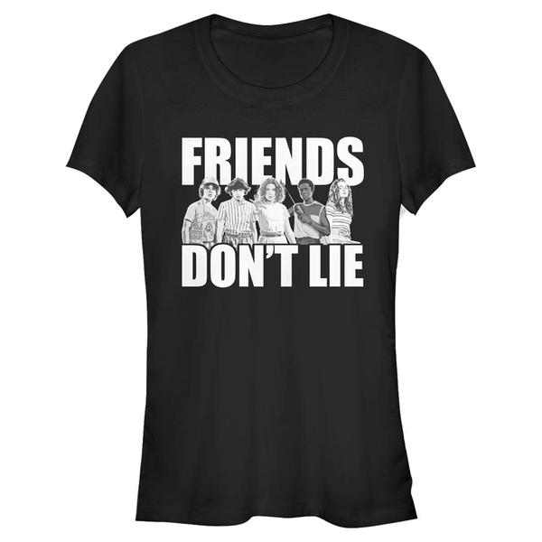Aperçu: Netflix - Stranger Things - Skupina Cast Friends Don't Lie - Femme T-shirt - Noir - Devant