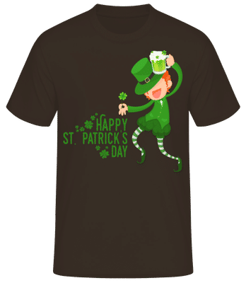 Happy St. Patrick's Day Logo - T-shirt standard Homme - Marron - Devant