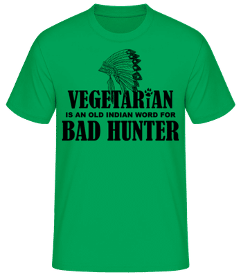 Vegetarian Bad Hunter Indian - T-shirt homme B&C - Vert irlandais - Devant