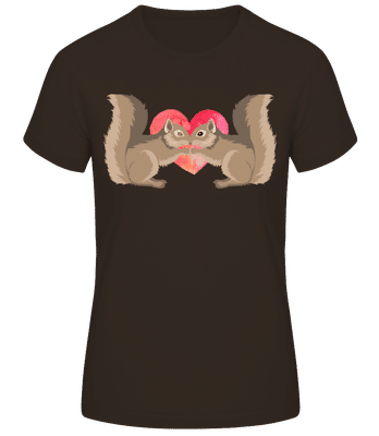 Squirrel Love - Women's Basic T-Shirt - Brown - Front