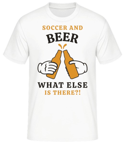 Aperçu: Soccer And Beer What Else - T-shirt standard Homme - Blanc - Devant