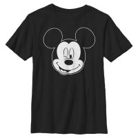 Disney Classics - Ratón Miguelito Miguelín - Mickey Let Me Sleep Outline - Niños Camiseta - Negro - delante