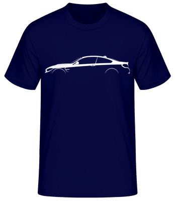 'BMW M4 Coupe F82' Silhouette - Pánske basic tričko - Namornícka modrá - Predné