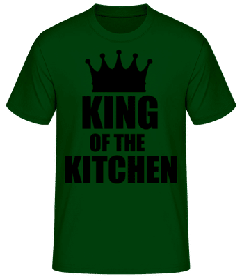 King Of The Kitchen Black - Männer Basic T-Shirt - Flaschengrün - Vorne