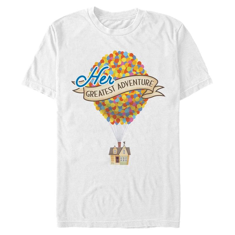 Náhľad: Pixar - Up - House Her Greatest Adventure - Pánske Tričko - Biela - Predné