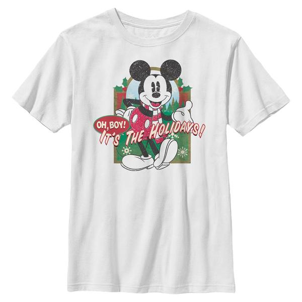 Aperçu: Disney Classics - Mickey Mouse - Mickey Mouse Vintage Holiday Mickey - Christmas - Enfant T-shirt - Blanc - Devant